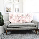Chunky Knit Blanket in Pink