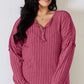 Basic Bae Full Size Ribbed Half Button Long Sleeve T-Shirt Womens Long Sleeve Shirt   