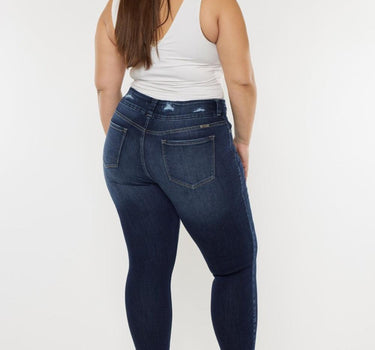 Kancan Full Size Cat's Whiskers Raw Hem High Waist Jeans