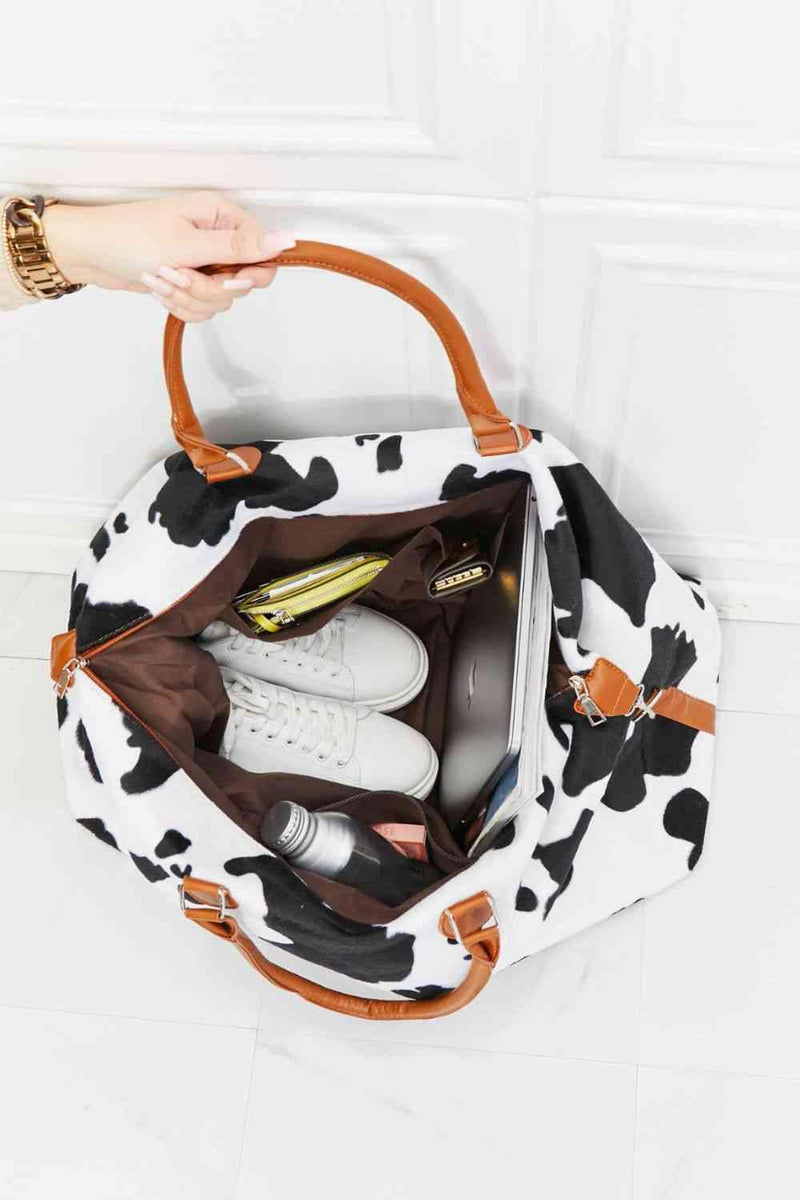 Animal Print Plush Weekender Bag - Three Mad Hatters Mercantile 