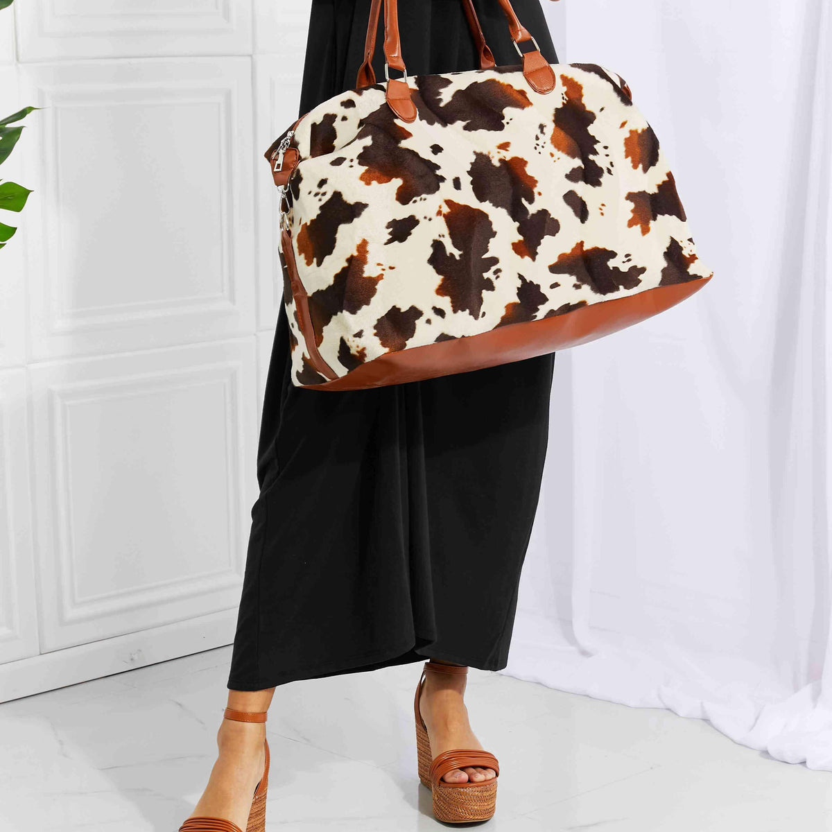 Animal Print Plush Weekender Bag - Three Mad Hatters Mercantile 