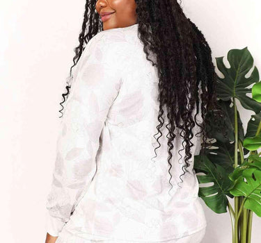 Double Take Floral Long Sleeve Top and Shorts Loungewear Set