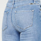 Kancan Distressed Cat's Whiskers Button Fly Jeans Womens Cropped Jeans   