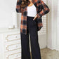 Double Take Plaid Dropped Shoulder Shirt Long Sleeve Shirt   