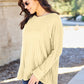 Basic Bae Full Size Ribbed Round Neck Long Sleeve Knit Top Womens Long Sleeve Shirt   