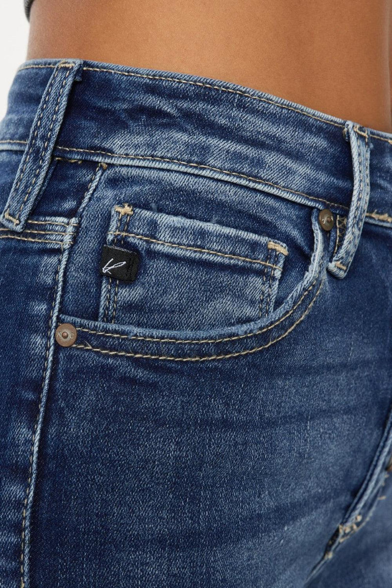 Kancan Full Size Cat's Whiskers Button Fly Denim Shorts - Three Mad Hatters Mercantile 