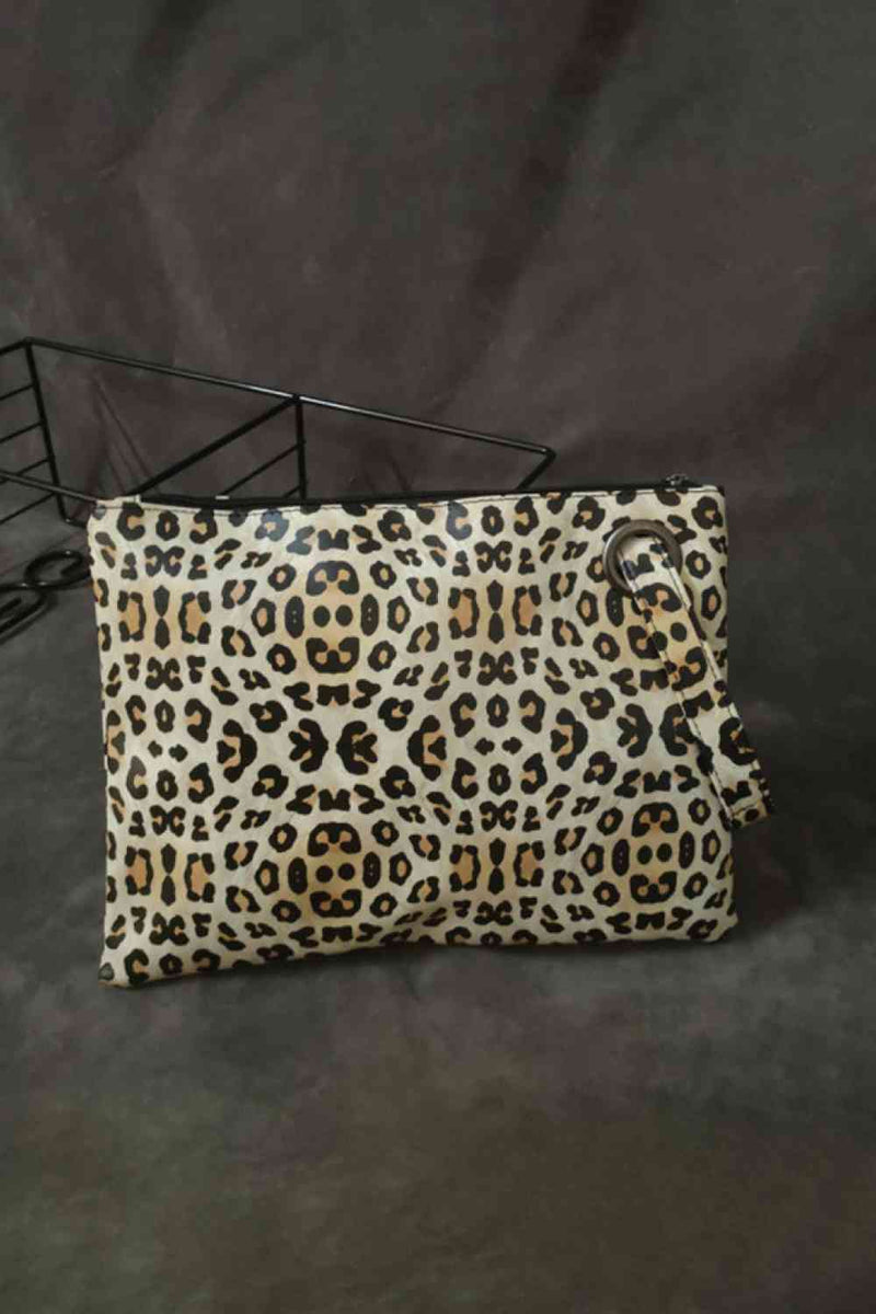 Leopard PU Leather Clutch Clutch Cream/Leopard One Size 