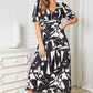 Double Take Printed Surplice Balloon Sleeve Dress Womens Printed Dress   