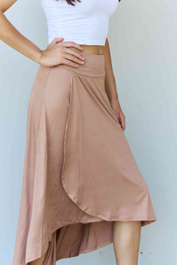 Ninexis First Choice High Waisted Flare Maxi Skirt in Camel Maxi Skirt   