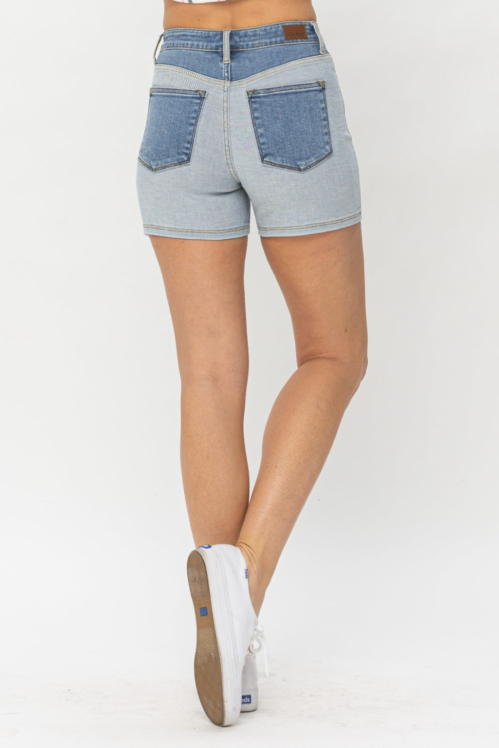 Judy Blue Full Size Color Block Denim Shorts Womens Denim Shorts   