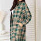 Double Take Plaid Collared Neck Long Sleeve Shirt    