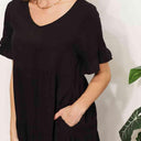 Double Take V-Neck Flounce Sleeve Tiered Dress