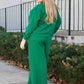 Double Take Full Size Textured Long Sleeve Top and Drawstring Pants Set Activewear Set   