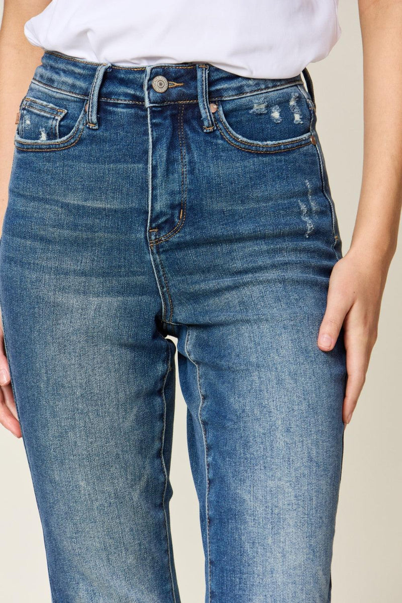 Judy Blue Full Size Tummy Control High Waist Slim Jeans - Three Mad Hatters Mercantile 