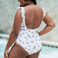 Marina West Swim Float On Ruffle Faux Wrap One-Piece in Daisy Cream Womens Swimsuit   
