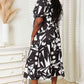 Double Take Printed Surplice Balloon Sleeve Dress Womens Printed Dress   