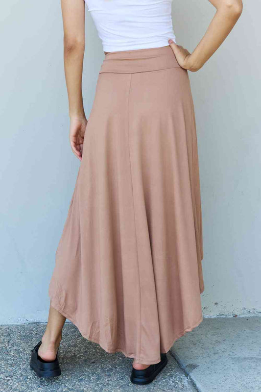 Ninexis First Choice High Waisted Flare Maxi Skirt in Camel Maxi Skirt   