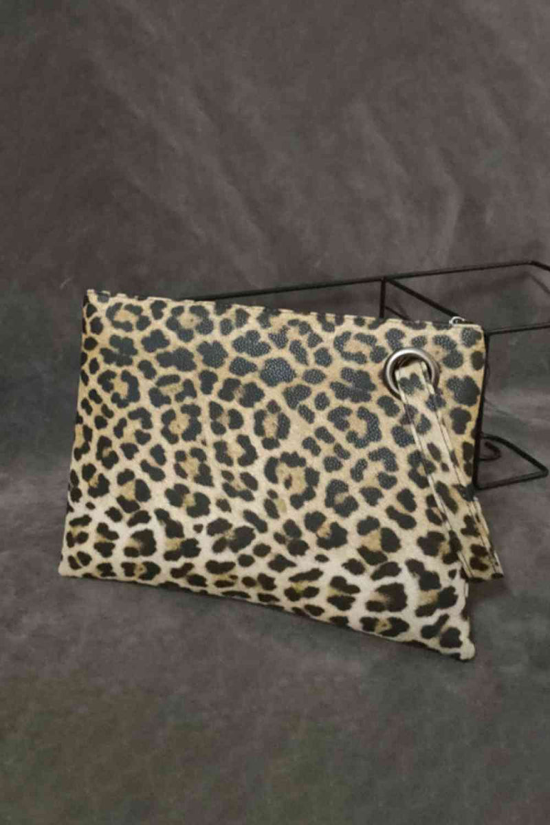 Leopard PU Leather Clutch Clutch Big Leopard One Size 