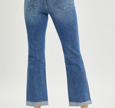 RISEN Button Fly Cropped Bootcut Jeans