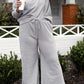 Double Take Full Size Textured Long Sleeve Top and Drawstring Pants Set Activewear Set   