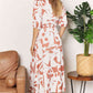Double Take Printed Surplice Balloon Sleeve Dress Womens Printed Dress   