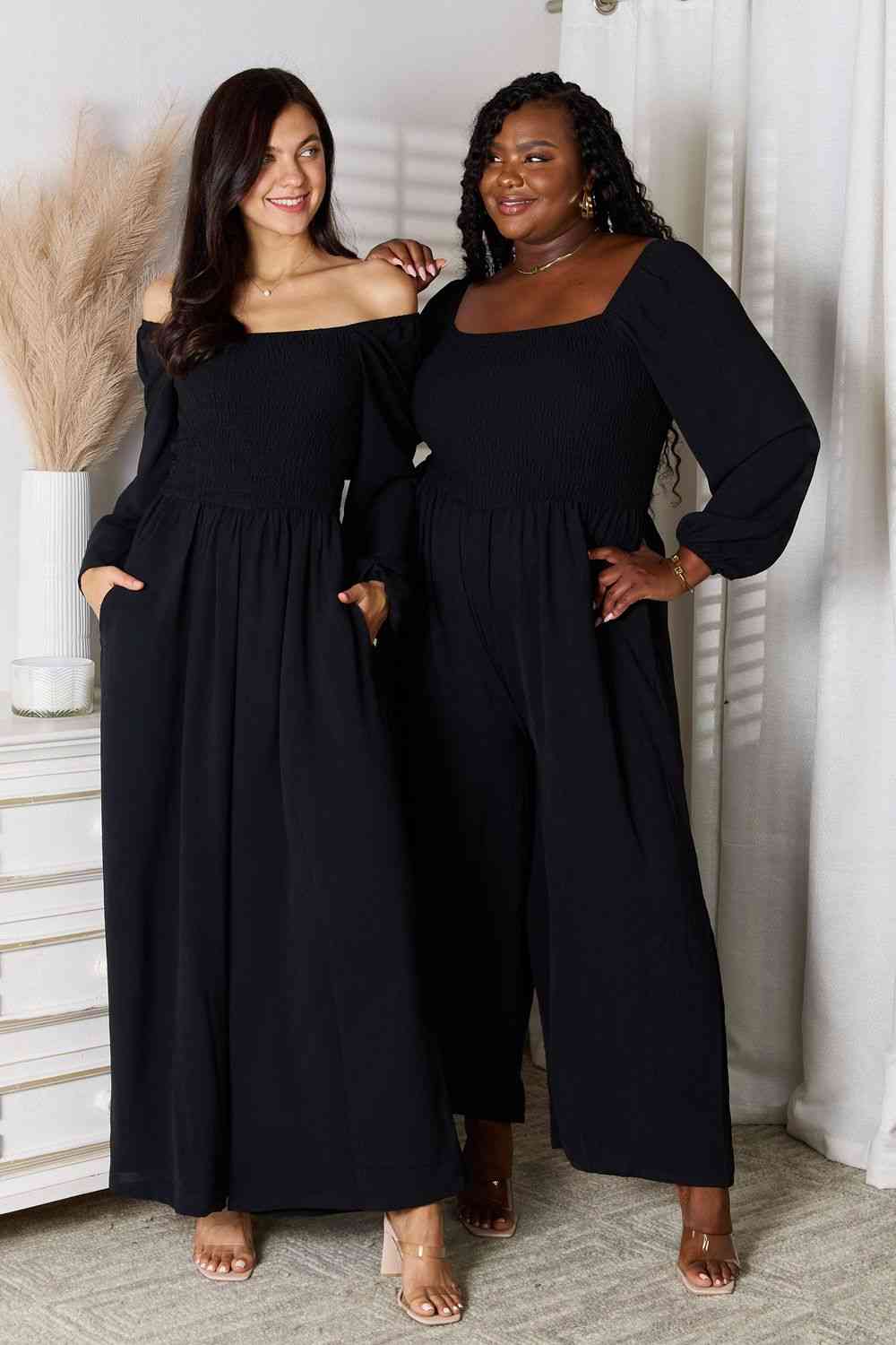 Double Take Square Neck Jumpsuit with Pockets Jumpsuit   