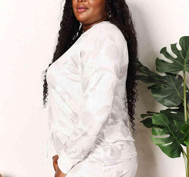 Double Take Floral Long Sleeve Top and Shorts Loungewear Set