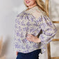 Hailey & Co Full Size Lace Detail Printed Blouse Long Sleeve Blouse   