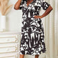 Double Take Printed Surplice Balloon Sleeve Dress Womens Printed Dress   