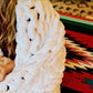 Chunky Knit Blanket in White Blankets   
