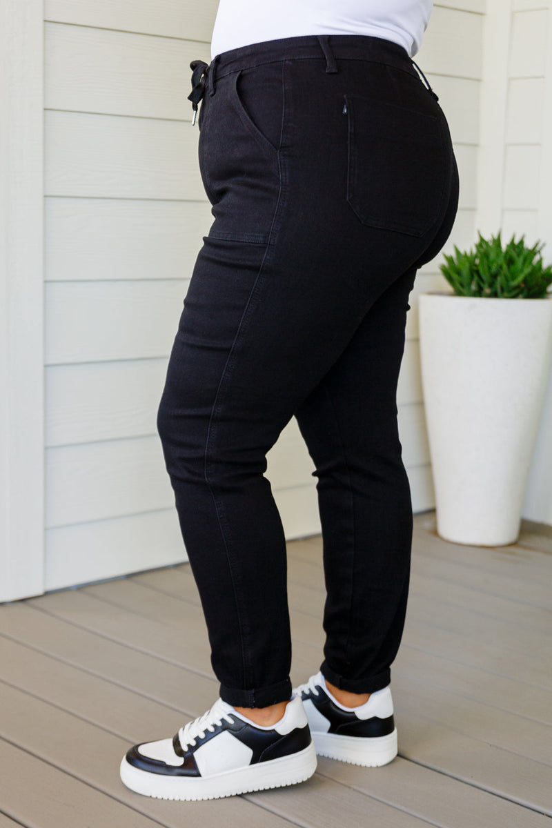 Carmen Double Cuff Joggers in Black Womens Athleisure   