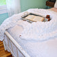 Chunky Knit Blanket in White Blankets   