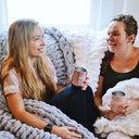 Chunky Knit Blanket in White