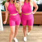 Sweet Thang Cropped Tank in Pink Womens Blouse   