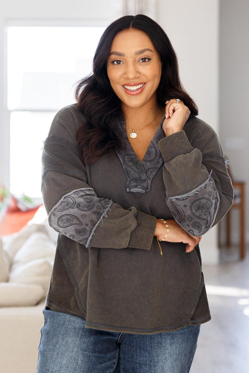 Moonstone Mineral Wash Pullover - Three Mad Hatters Mercantile 
