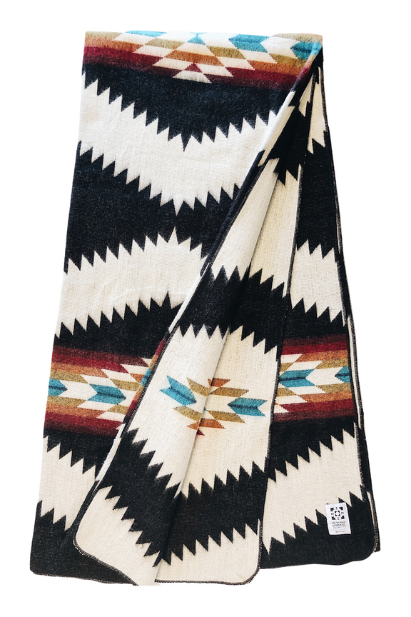 Handmade Tsachila Blanket - Colorful Black    