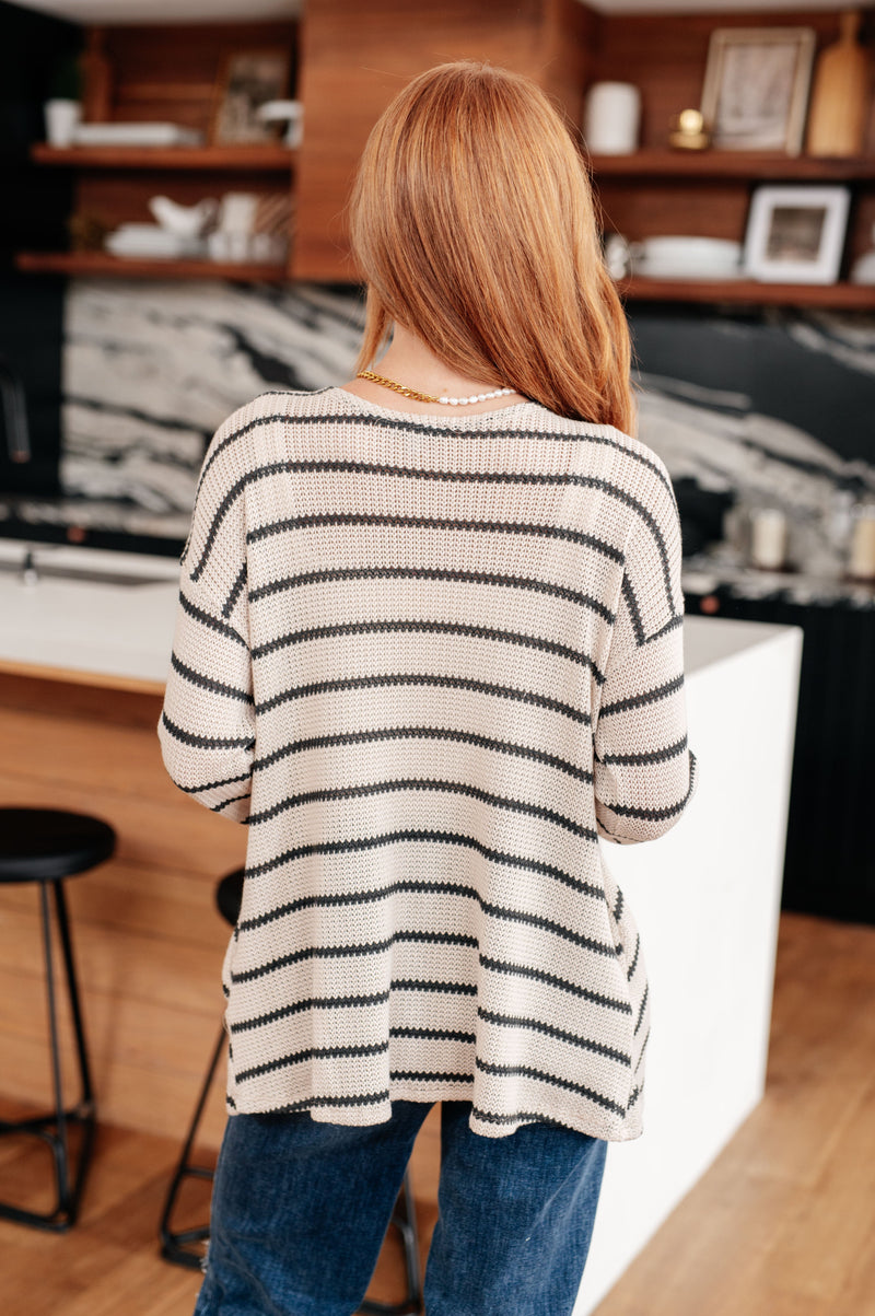 Weekend Adventure Striped Longline Cardigan Womens   