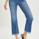 RISEN Button Fly Cropped Bootcut Jeans
