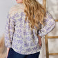 Hailey & Co Full Size Lace Detail Printed Blouse Long Sleeve Blouse   