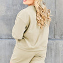 Double Take Full Size Texture Long Sleeve Top and Drawstring Shorts Set