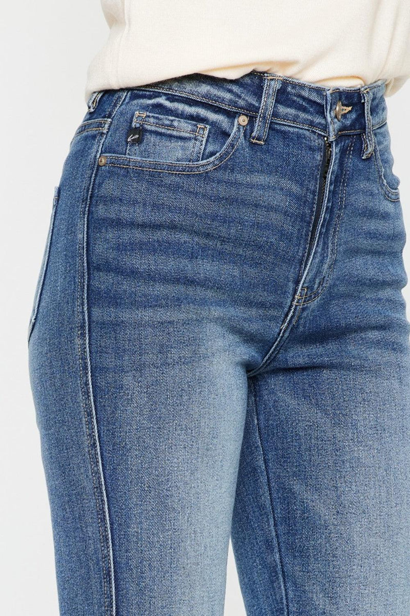 Kancan Cat's Whiskers High Waist Flare Jeans - Three Mad Hatters Mercantile 