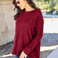 Basic Bae Full Size Ribbed Round Neck Long Sleeve Knit Top Womens Long Sleeve Shirt   