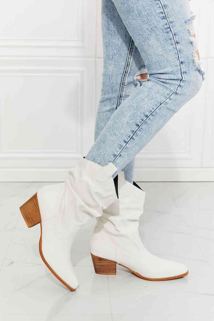 MMShoes Better in Texas Scrunch Cowboy Boots in White Womans Boots White 6 