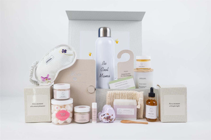 New Mom Gift, Pampering Natural Skincare gift for New Mom Luxury Gift Baskets   