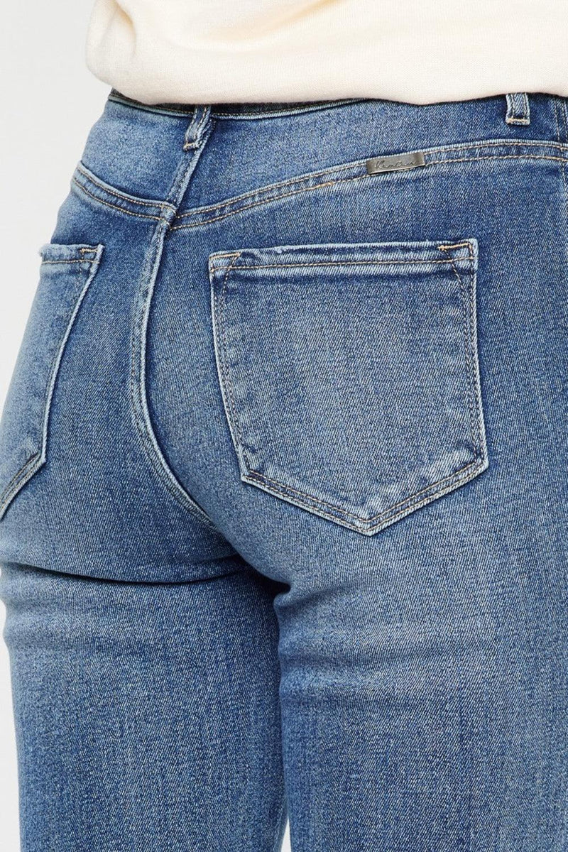 Kancan Cat's Whiskers High Waist Flare Jeans - Three Mad Hatters Mercantile 