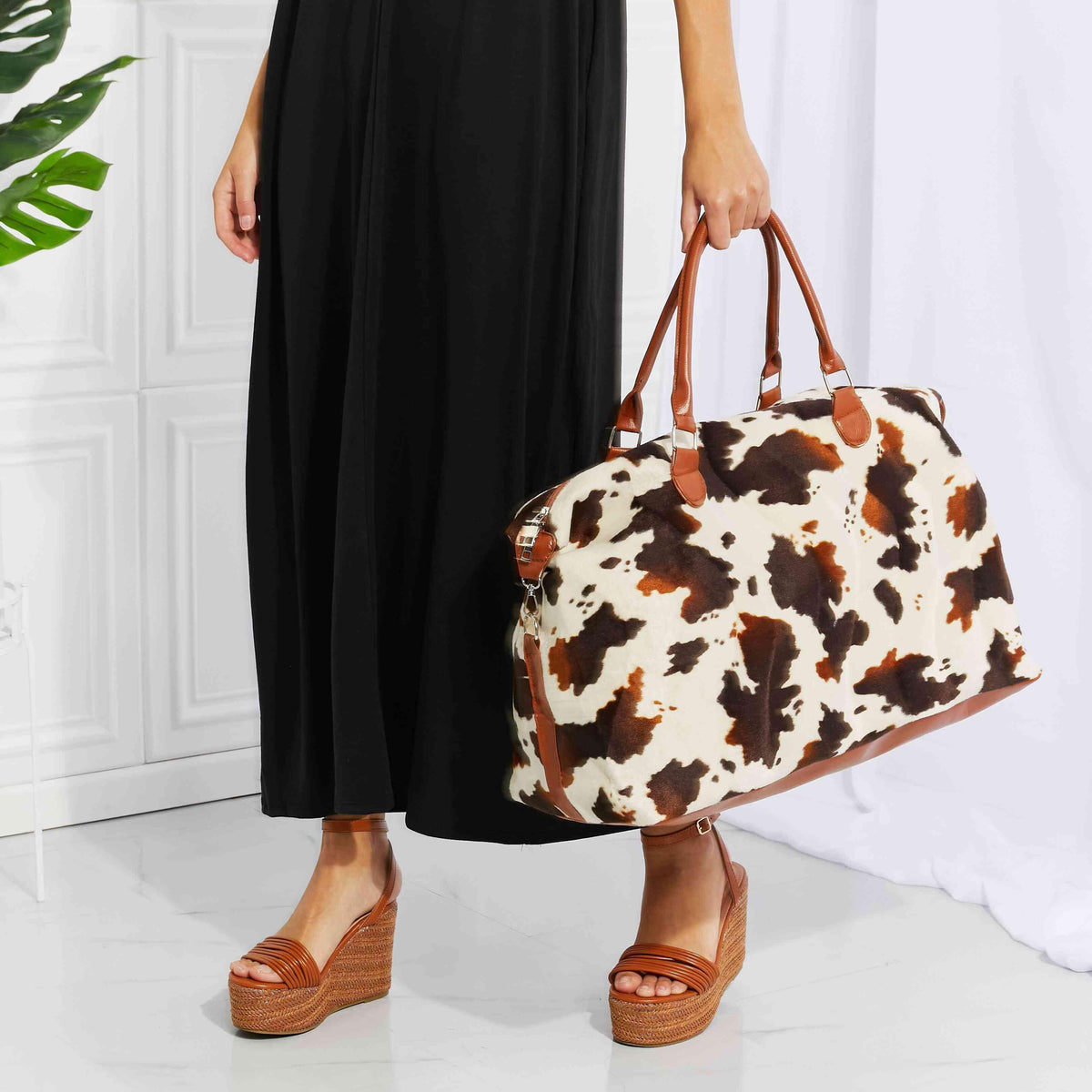 Animal Print Plush Weekender Bag - Three Mad Hatters Mercantile 