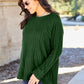Basic Bae Full Size Ribbed Round Neck Long Sleeve Knit Top Womens Long Sleeve Shirt   