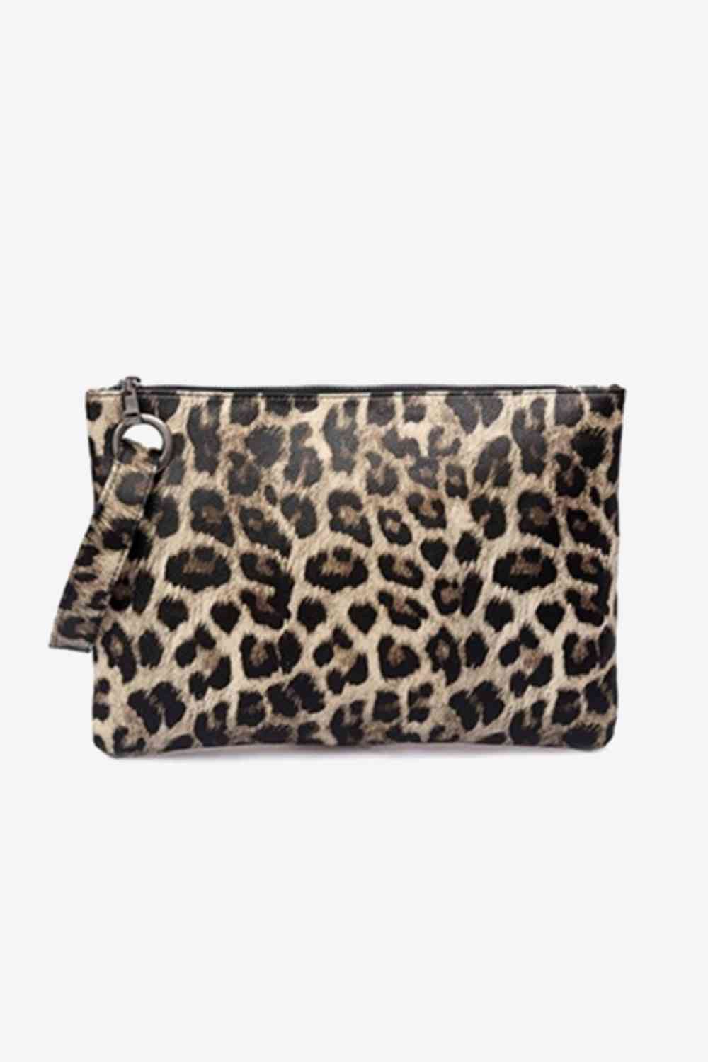 Leopard PU Leather Clutch Clutch Brown Leopard One Size 