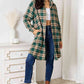 Double Take Plaid Collared Neck Long Sleeve Shirt    