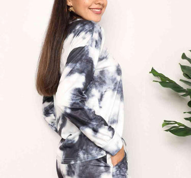 Double Take Tie-Dye Round Neck Top and Shorts Lounge Set